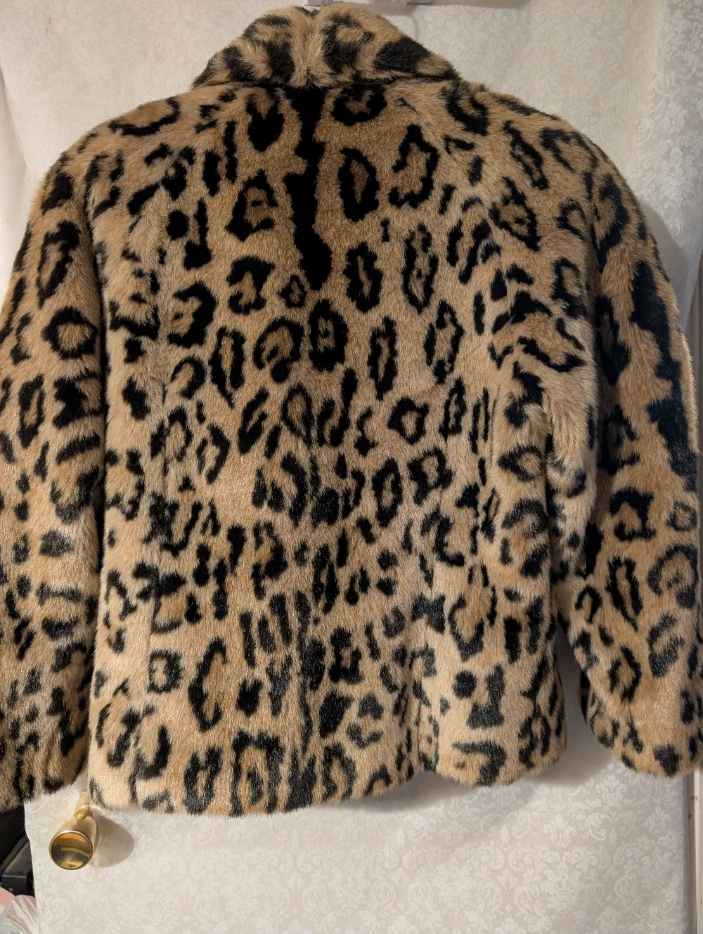 Faux Fur Leopard Car Coat Vintage? Silky Lining - Picture 10 of 16